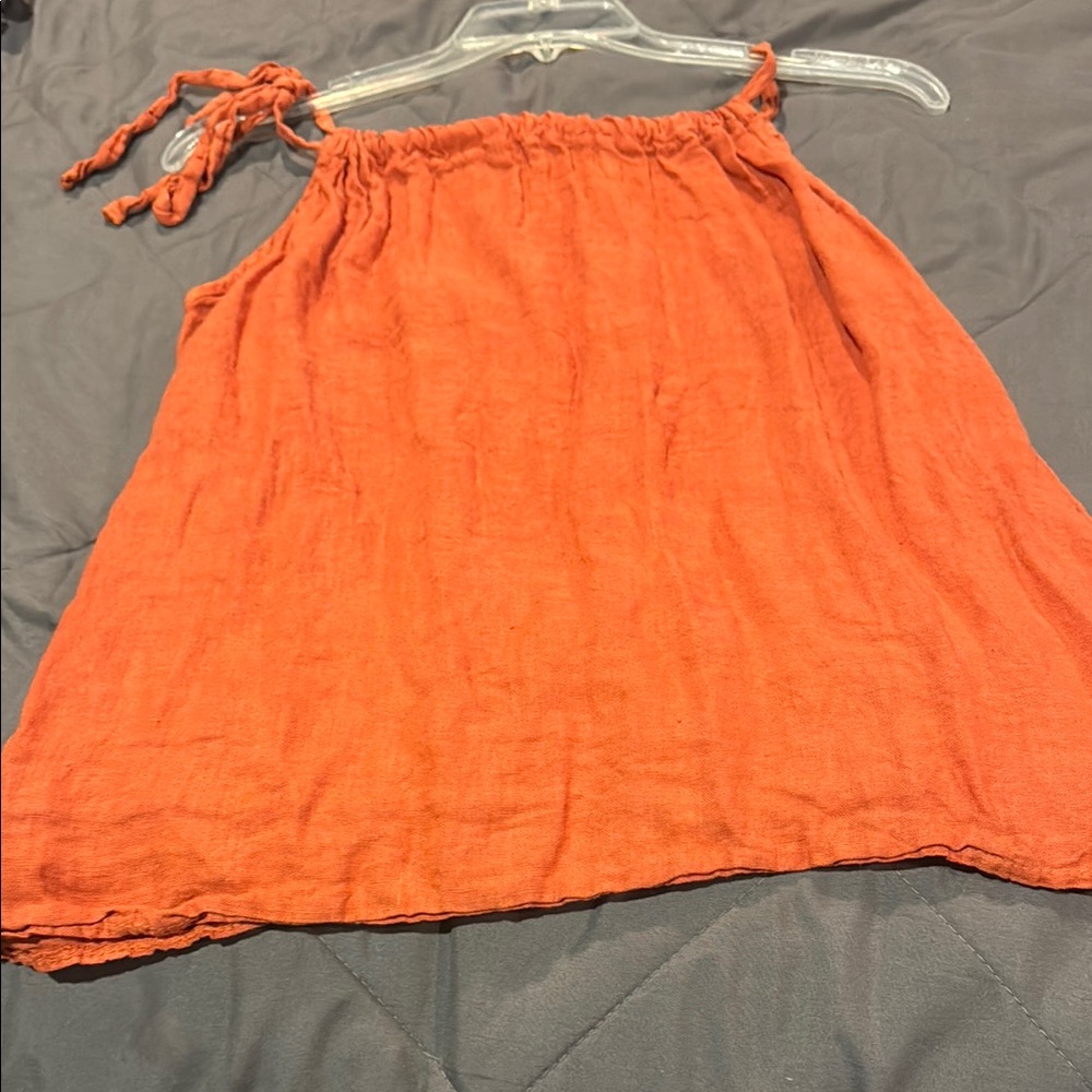 Women's Orange Sleeveless Top